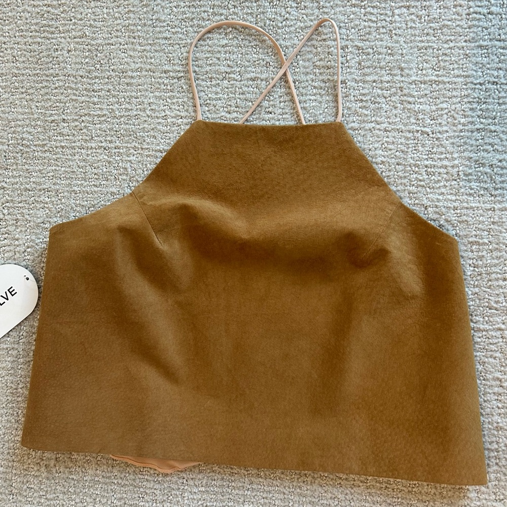 NWT Cami NYC camel color suede tank top